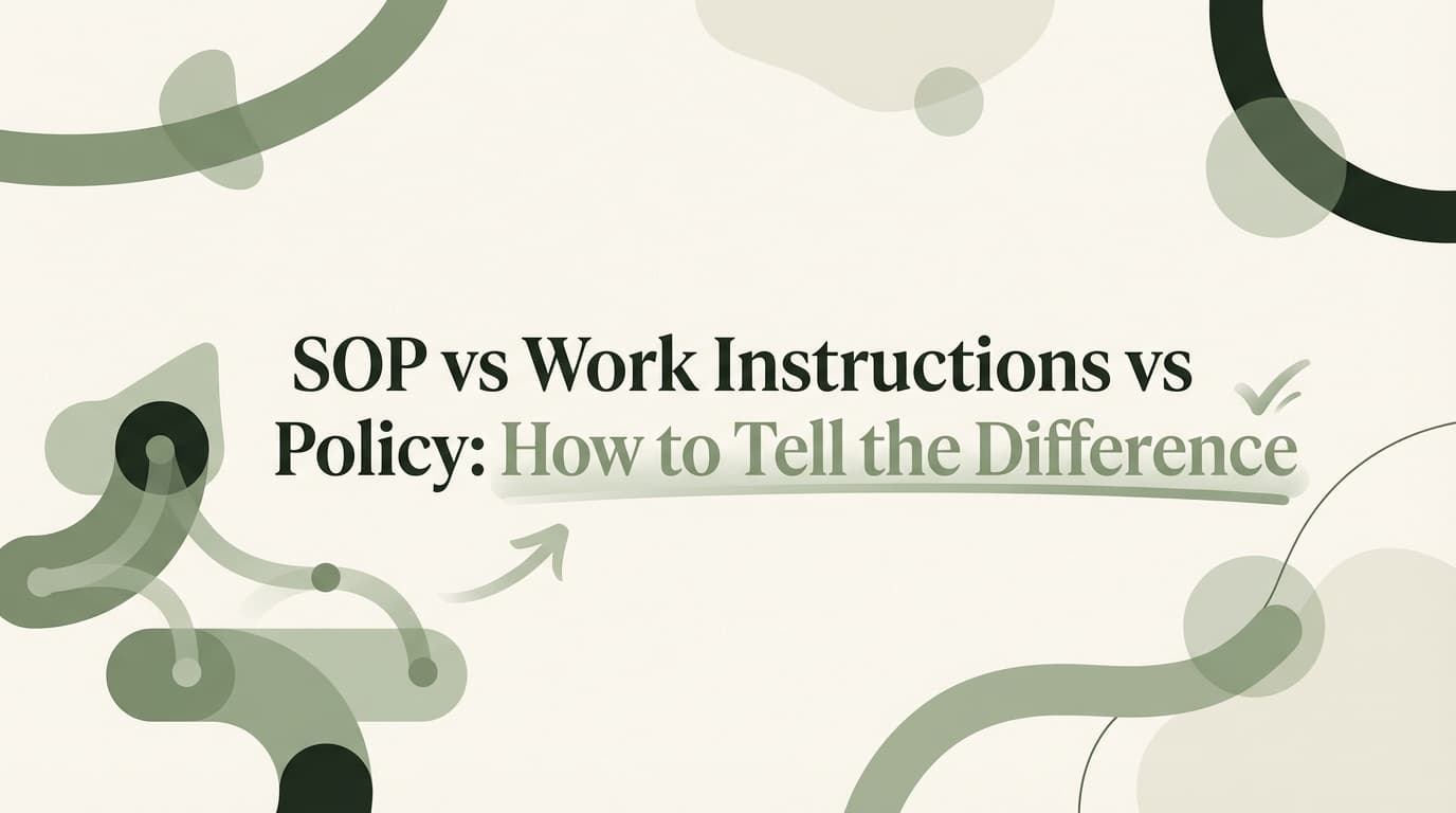 SOP vs Work Instructions vs Policy: How to Tell the Difference