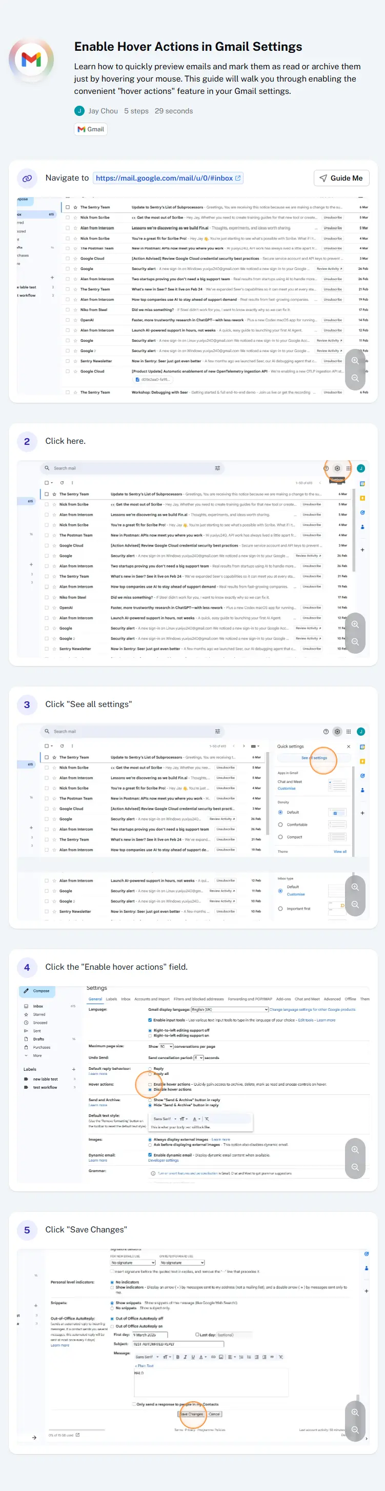 Other tools output — basic click-by-click screenshots with vague step labels like 'Click here'