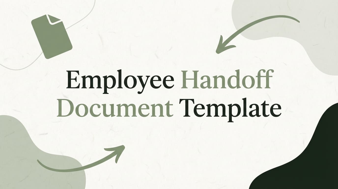 Employee Handoff Document Template