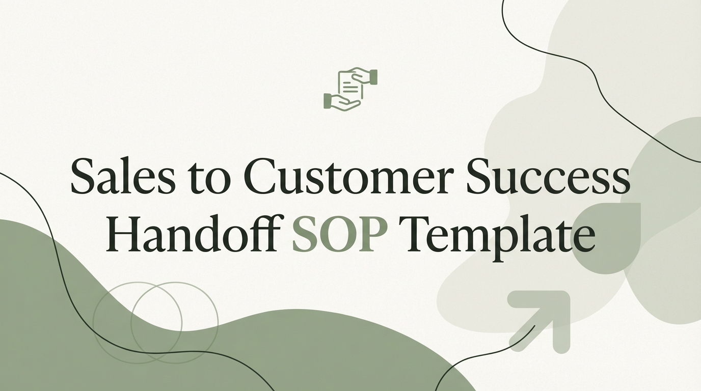 Sales to Customer Success Handoff SOP Template Glyde